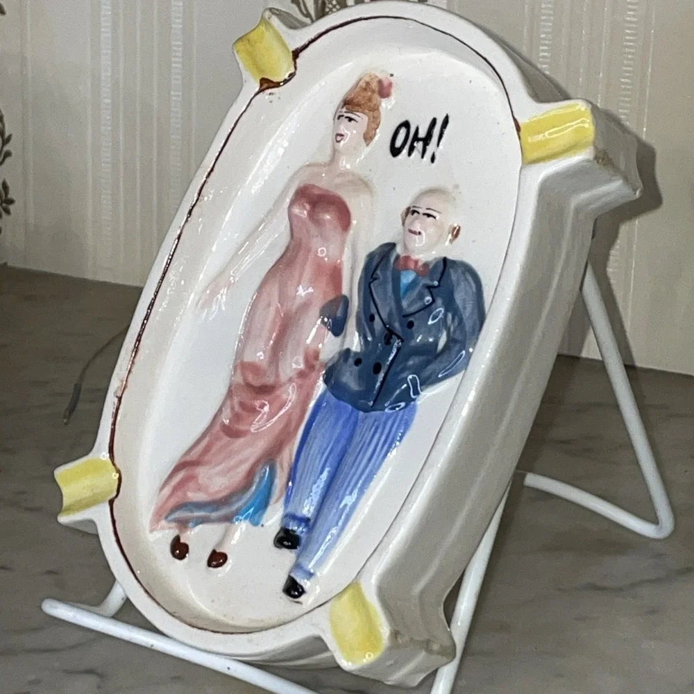 Double Sided Ashtray Naughty Man Hand Womans Backside Risque Inappropriate